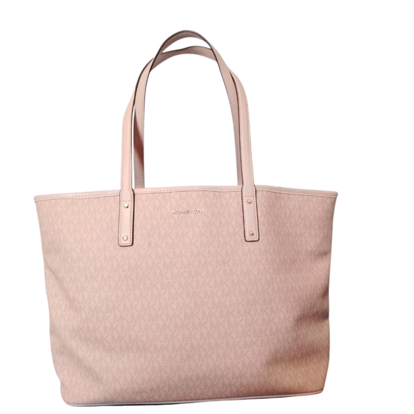Michael Kors Handbag Purse Tote Pink MK Logo Shoulder Bag - Picture 1 of 16